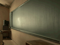 冈山县共生高等学校教室黑板