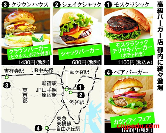 东京都兴起高级汉堡店 开拓晚餐市场