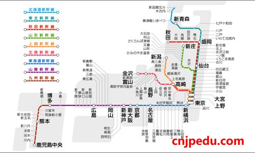 日本全国新干线路线图